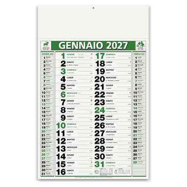 Calendario olandese classic notes 2027 verde