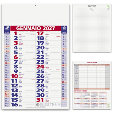 Calendario olandese classico 2027 rosso dettaglio 1