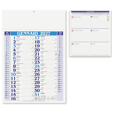 Calendario olandese medio 2027 blu dettaglio 1