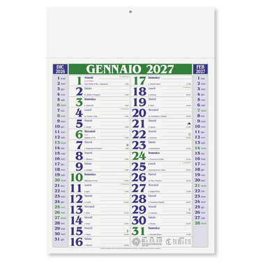 Calendario olandese medio 2027 verde