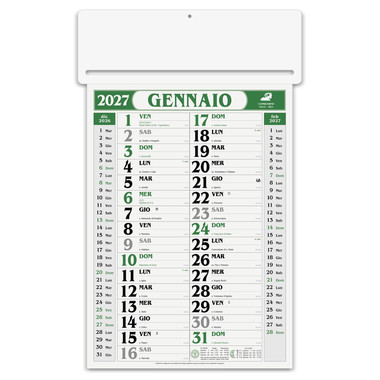 Calendario olandese passafoglio 2027 verde