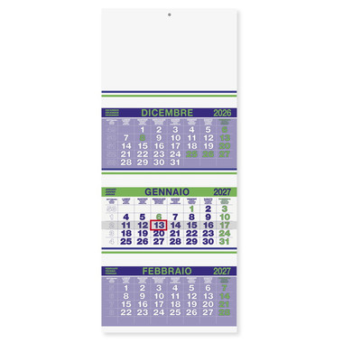Calendario trittico fluo 2027 verde