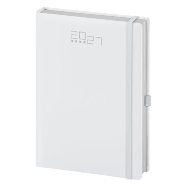 Agenda 2027 giornaliera con elastico e portapenna 15X21 bianco