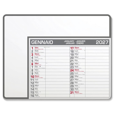 Tappetino mouse con calendario 2027 grigio