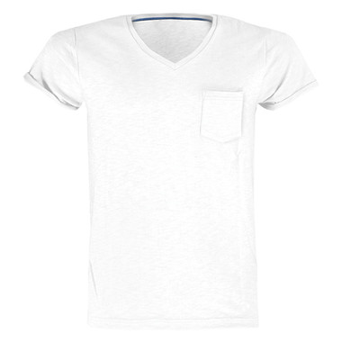 t-shirt manica corta collo a V slubby jersey bianco Neutral Wild Payper