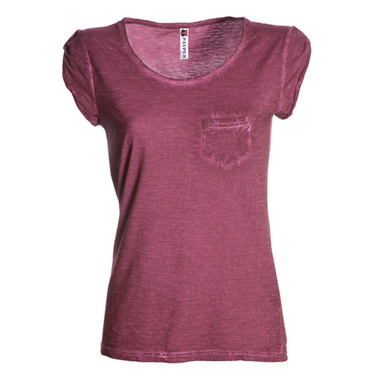t-shirt donna manica corta con taschino slubby jersey Discovery Lady Pocket shiny colour Payper