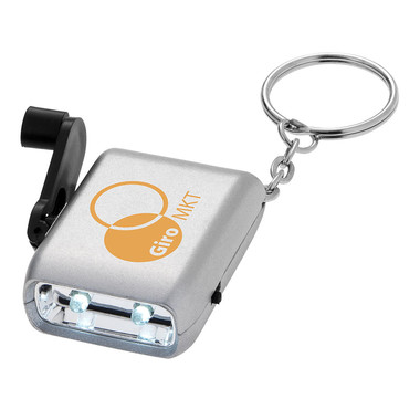 Portachiavi con torcia dinamo personalizzato