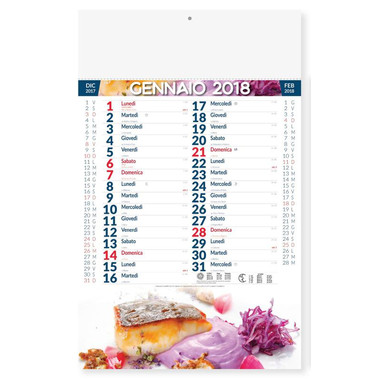 Calendario cucina e ricette 2018