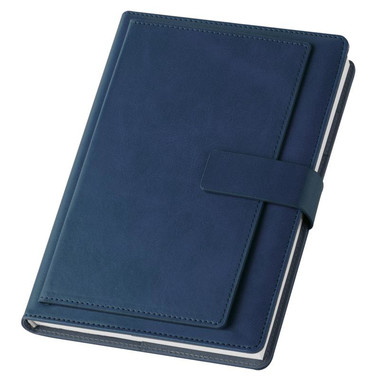 Agenda 17X24 portafoglio 2025 con flap portacards blu