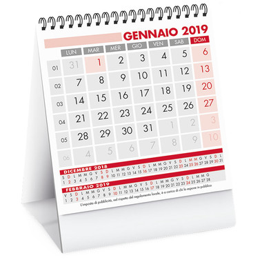 Calendarietto da tavolo 2019