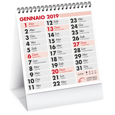 Calendarietto da tavolo 2019