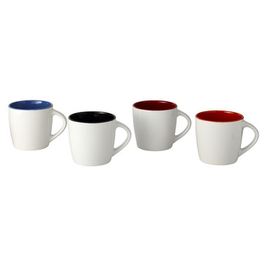 Tazza in ceramica lucida - colore Bianco/Rosso