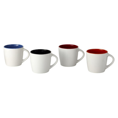 Tazza in ceramica lucida - colore Bianco/Arancio