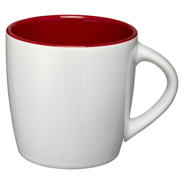 Tazza in ceramica lucida - colore Bianco/Rosso