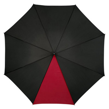 Ombrello colorato con uno spicchio in contrasto - colore Rosso/Nero
