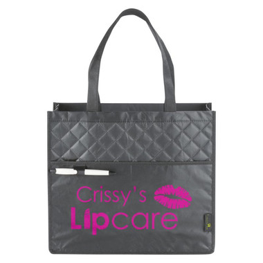Borsa shopper trapuntata in TNT laminato - colore Nero