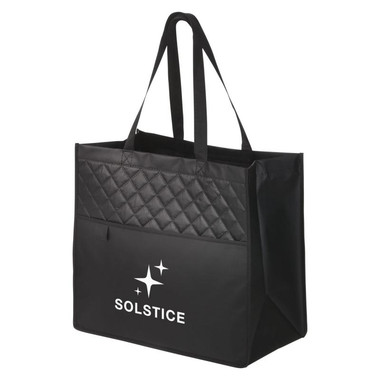 Borsa shopper trapuntata in TNT laminato - colore Nero