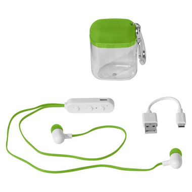 Auricolari Bluetooth con custodia  - colore Lime