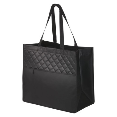 Borsa shopper trapuntata in TNT laminato - colore Nero