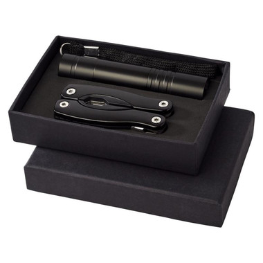 Set regalo coltello 11 funzioni e torcia - colore Nero