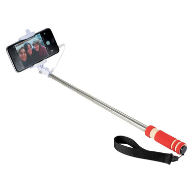 Mini bastone per Selfie con cinturino - colore Rosso
