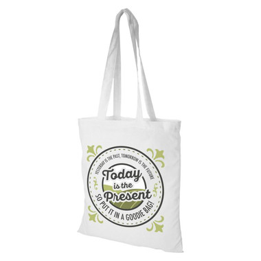 Shopper in cotone 140gr manici lunghi - colore Bianco
