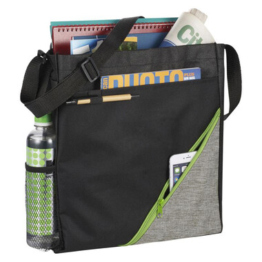 Shopper convention in poliestere - colore Nero/Lime