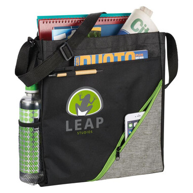 Shopper convention in poliestere - colore Nero/Lime