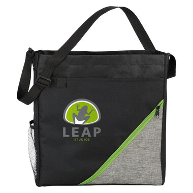 Shopper convention in poliestere - colore Nero/Lime