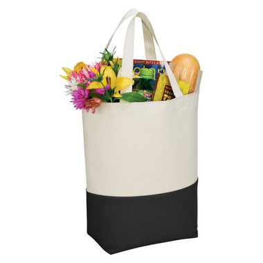Shopper bicolore in cotone pesante - colore Naturale/Nero