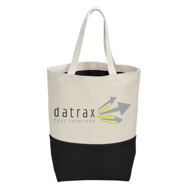 Shopper bicolore in cotone pesante - colore Naturale/Nero