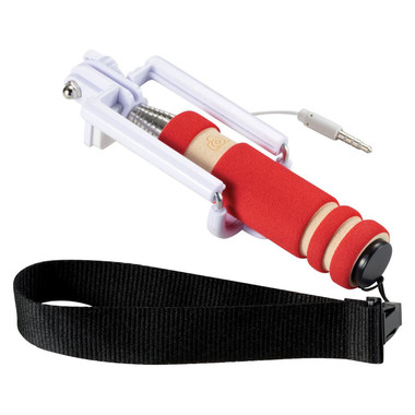 Mini bastone per Selfie con cinturino - colore Rosso