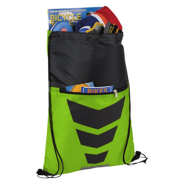 Sacca sportiva con dettagli riflettenti - colore Lime/Nero
