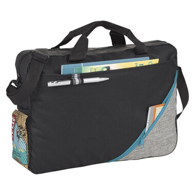 Borsa congresso con tasca frontale - colore Process Blu
