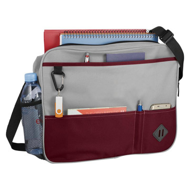 Borsa congresso con ampio scoparto frontale e moschettone - colore Rosso Scuro
