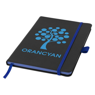 Notebook A5 con bordo colorato - colore Nero/Blu Royal