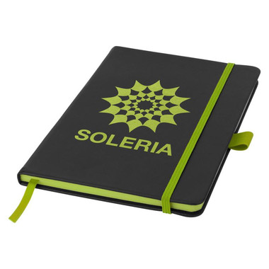 Notebook A5 con bordo colorato - colore Nero/Lime