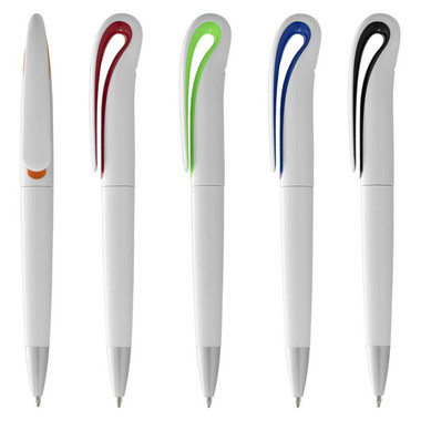 Penna a sfera Swatly - colore Bianco/Rosso