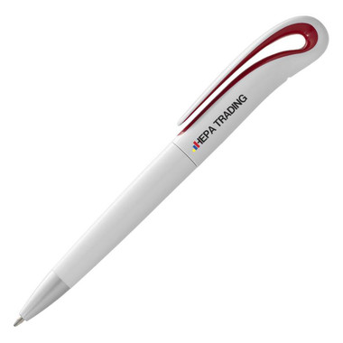 Penna a sfera Swatly - colore Bianco/Rosso