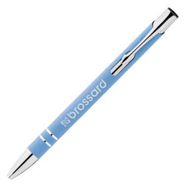 Penna con finitura gommata - colore Process Blu