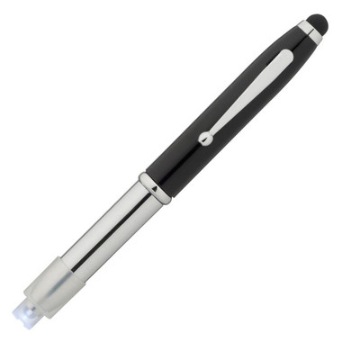 Penna touch con torcia led - colore Nero/Argento