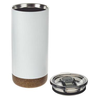 Bicchiere in rame 500ml con sottovuoto - colore Bianco