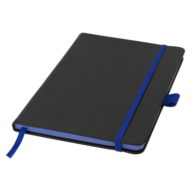 Notebook A5 con bordo colorato - colore Nero/Blu Royal