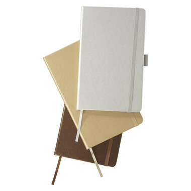 Notebook Metal A5 con chiusura elastica - colore Argento