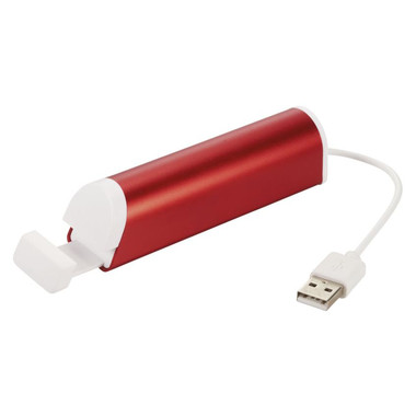 Hub USB 4 porte e supporto portacellulare in alluminio - colore Rosso