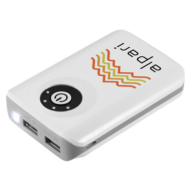 Powerbank con luce led e due uscite - colore Bianco