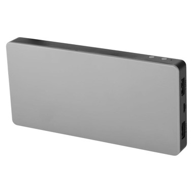 Powerbank 8000 mAh con display LED e orologio - colore Nero/Grigio