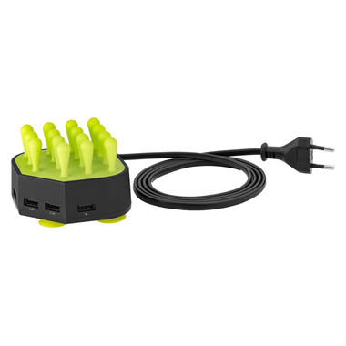 Stazione di ricarica smartphone e tablet - colore Nero/Lime