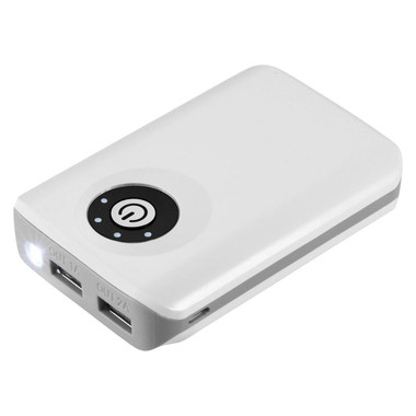 Powerbank con luce led e due uscite - colore Bianco