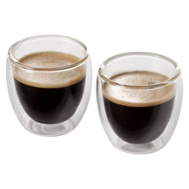 Set bicchierini espresso 2 bicchieri 80ml - colore Trasparente